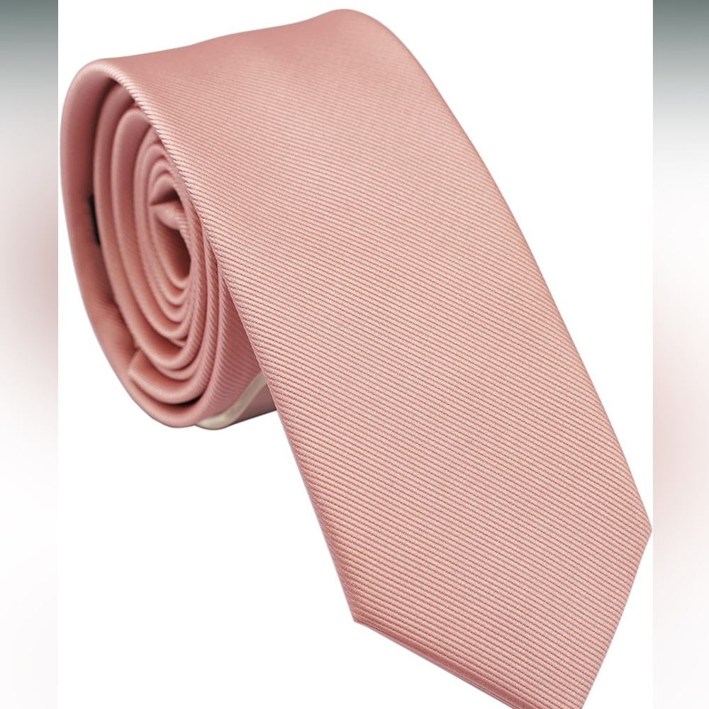 NWT Rose Gold/Pink necktie with pocket square